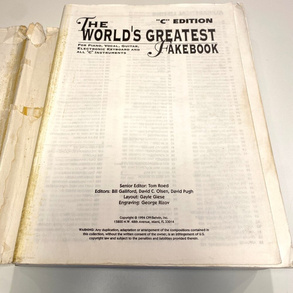 The Worlds Greatest Fakebook, Over 1200 Great Songs, by CPP/Belwin Inc. - Picture 4 of 6